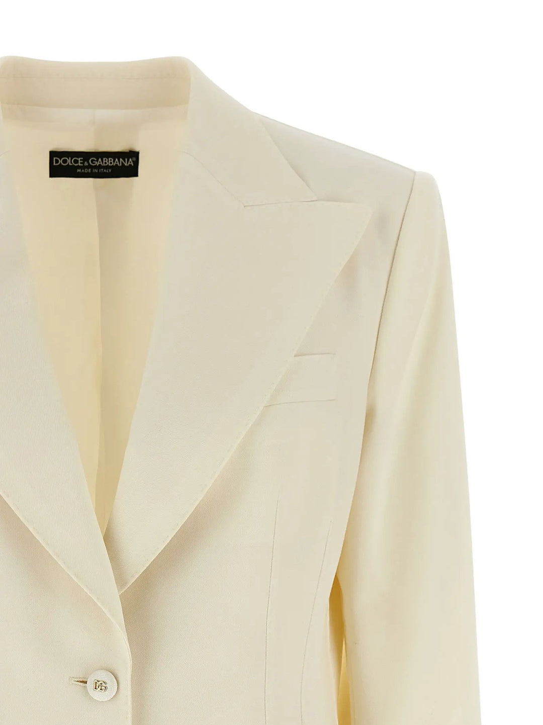 Dolce &amp; Gabbana White Virgin Wool Blazer