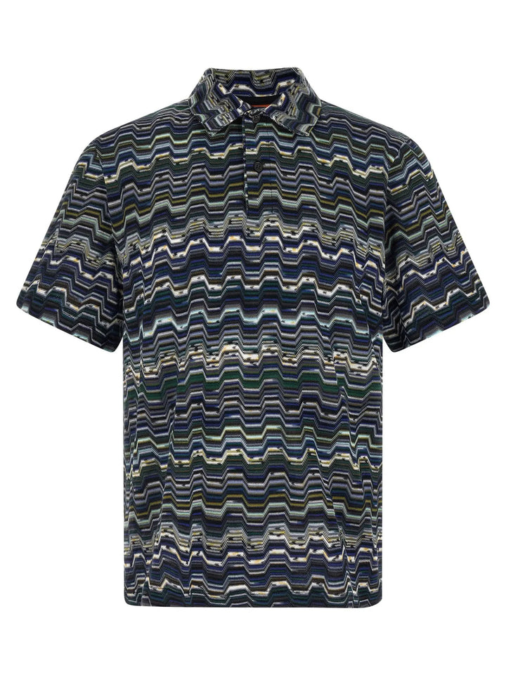 Missoni Blue Cotton Polo Shirt