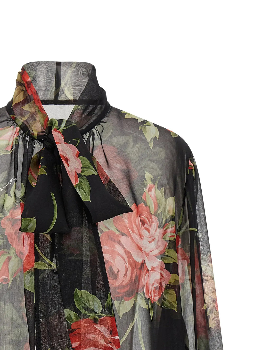 Dolce &amp; Gabbana Black Silk Pattern Shirt