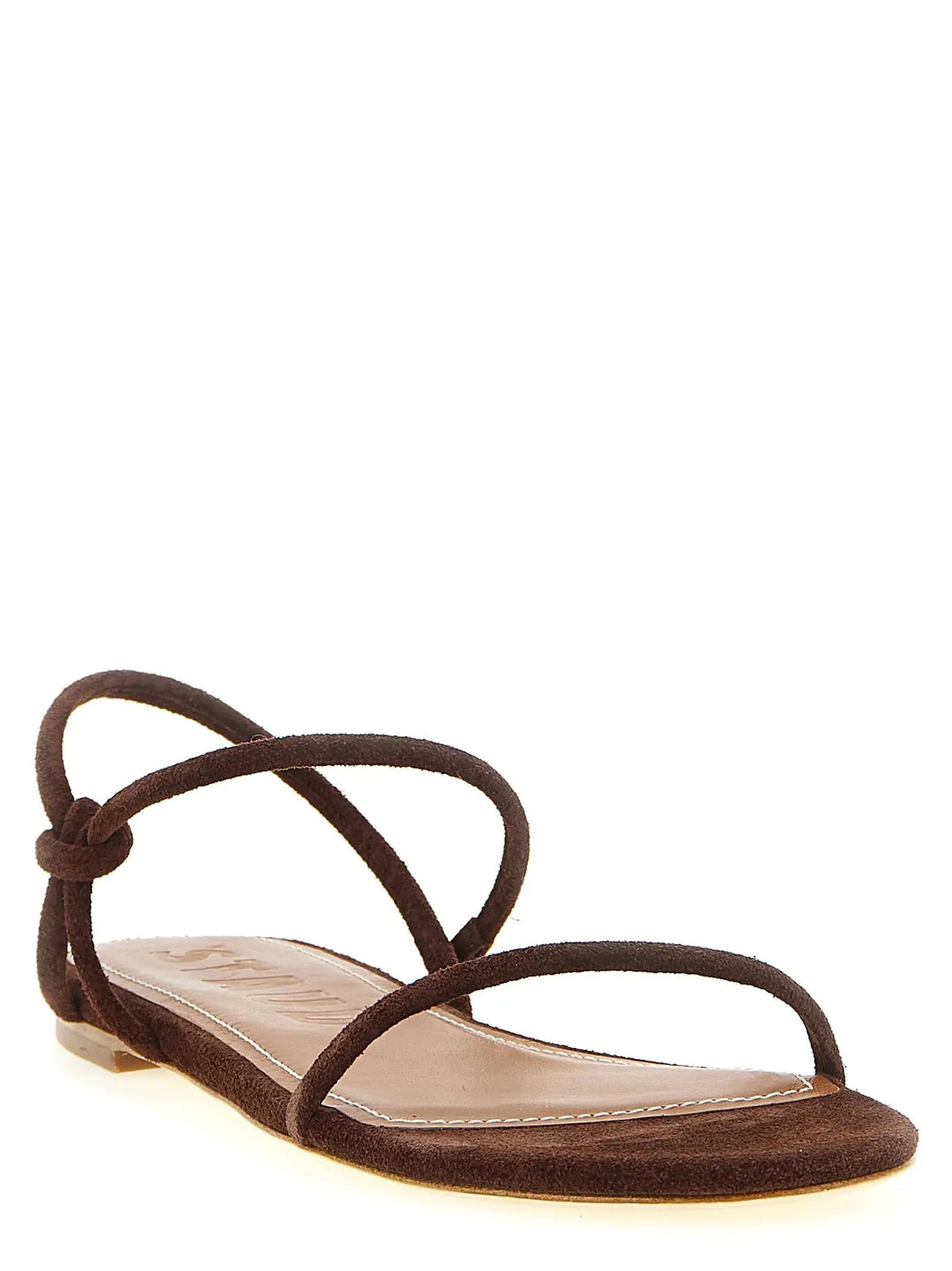 Staud Brown Cowhide Flat Sandals