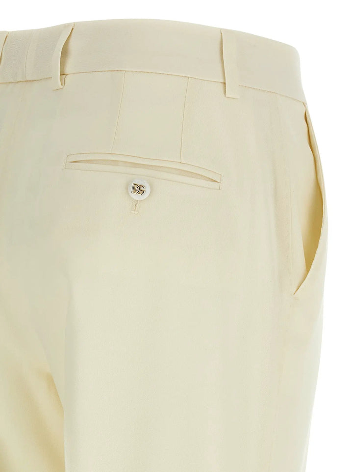 Dolce &amp; Gabbana White Virgin Wool Dress Pants