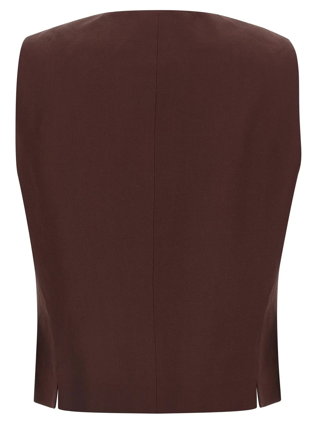 Alberto Biani Brown Viscose Sleeveless Jacket