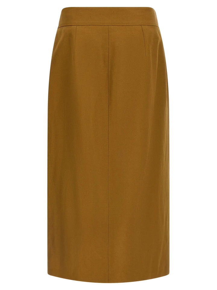 Alberto Biani Brown Viscose Midi Skirt