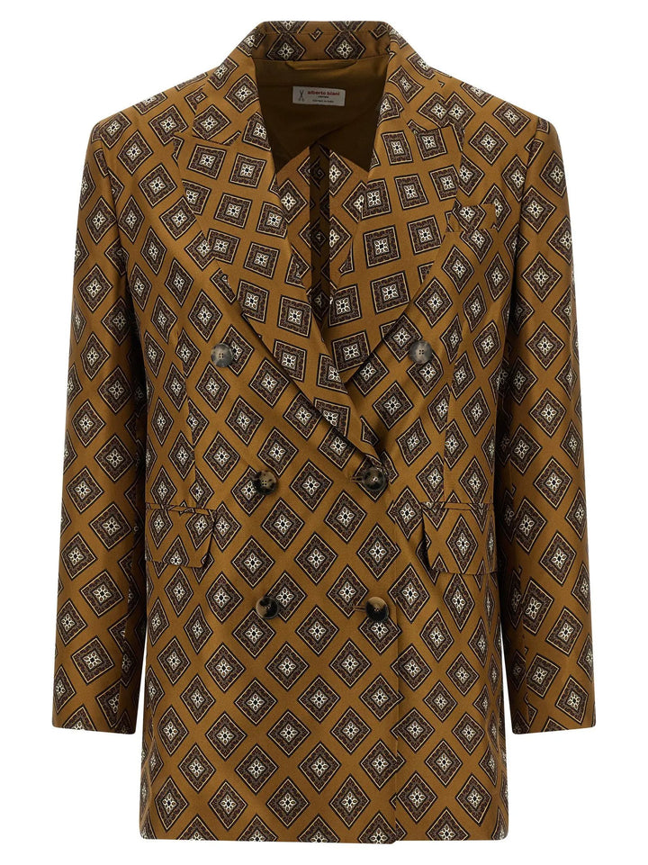 Alberto Biani Brown Silk Blazer