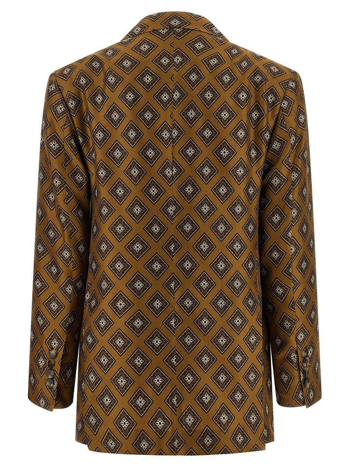 Alberto Biani Brown Silk Blazer