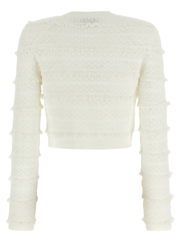 Self-Portrait White Viscose Cardigan