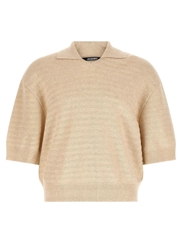 Jacquemus Beige Cotton Polo Shirt