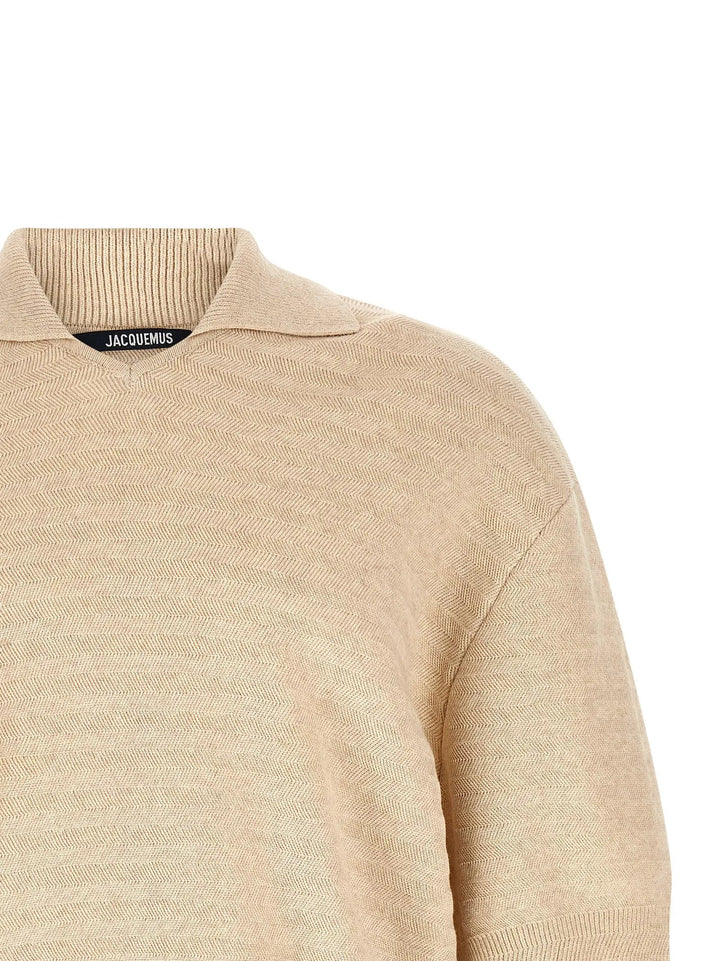 Jacquemus Beige Cotton Polo Shirt