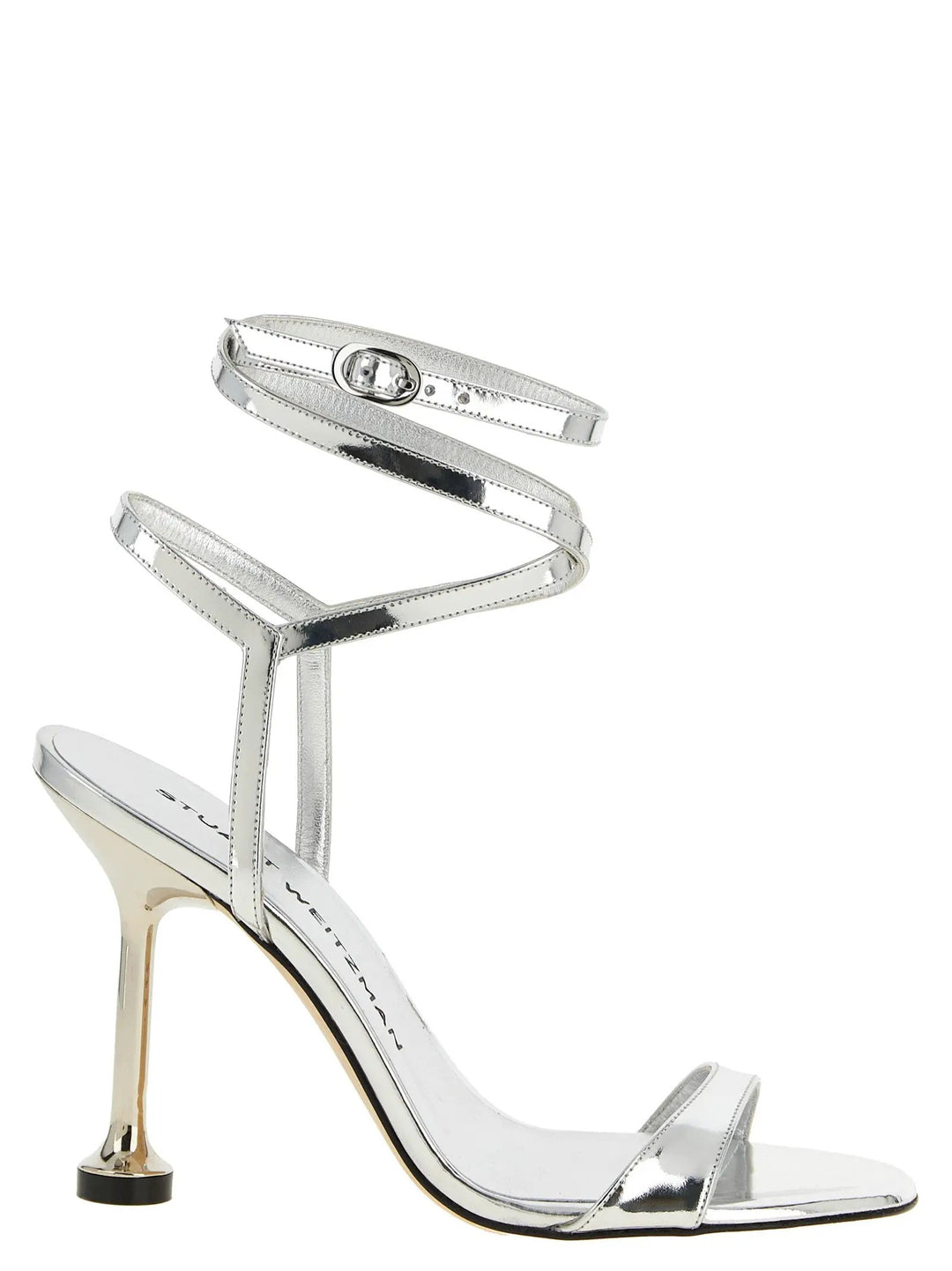 Stuart Weitzman Silver Polyethylene Stiletto Heel Sandals