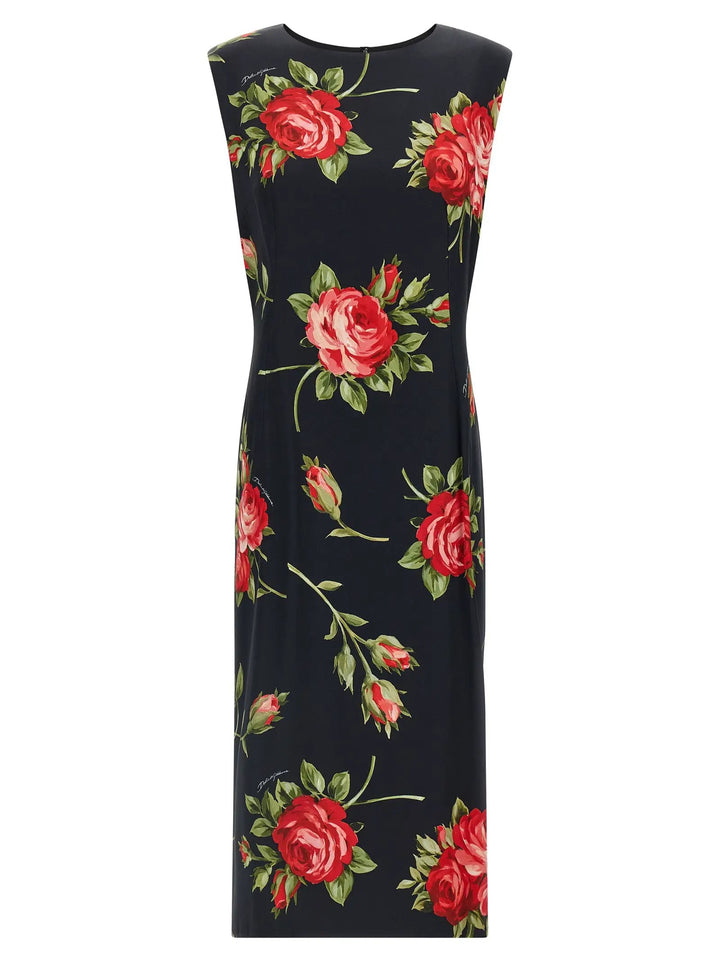 Dolce &amp; Gabbana Black Viscose Midi Dress