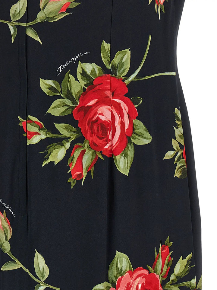 Dolce &amp; Gabbana Black Viscose Midi Dress