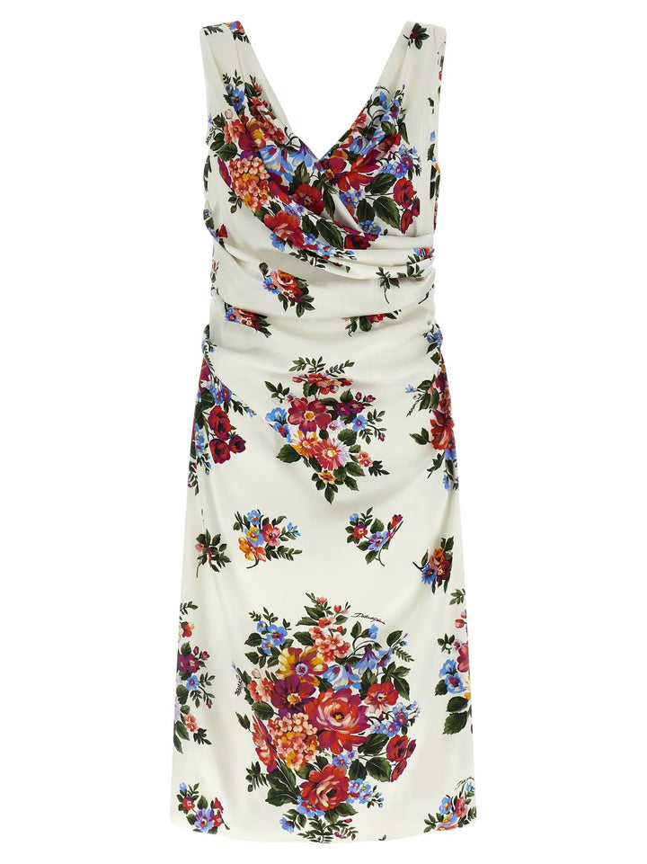 Dolce &amp; Gabbana White Viscose Midi Dress