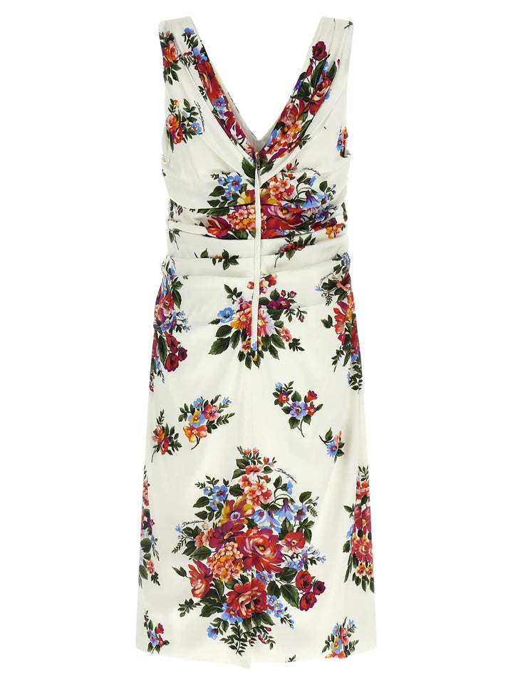 Dolce &amp; Gabbana White Viscose Midi Dress