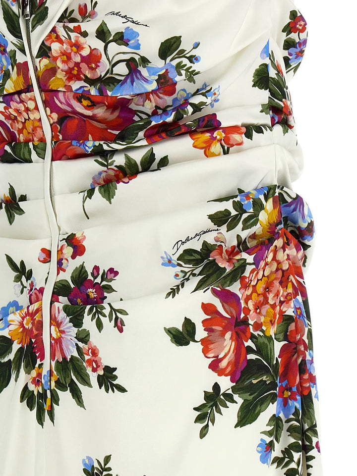 Dolce &amp; Gabbana White Viscose Midi Dress