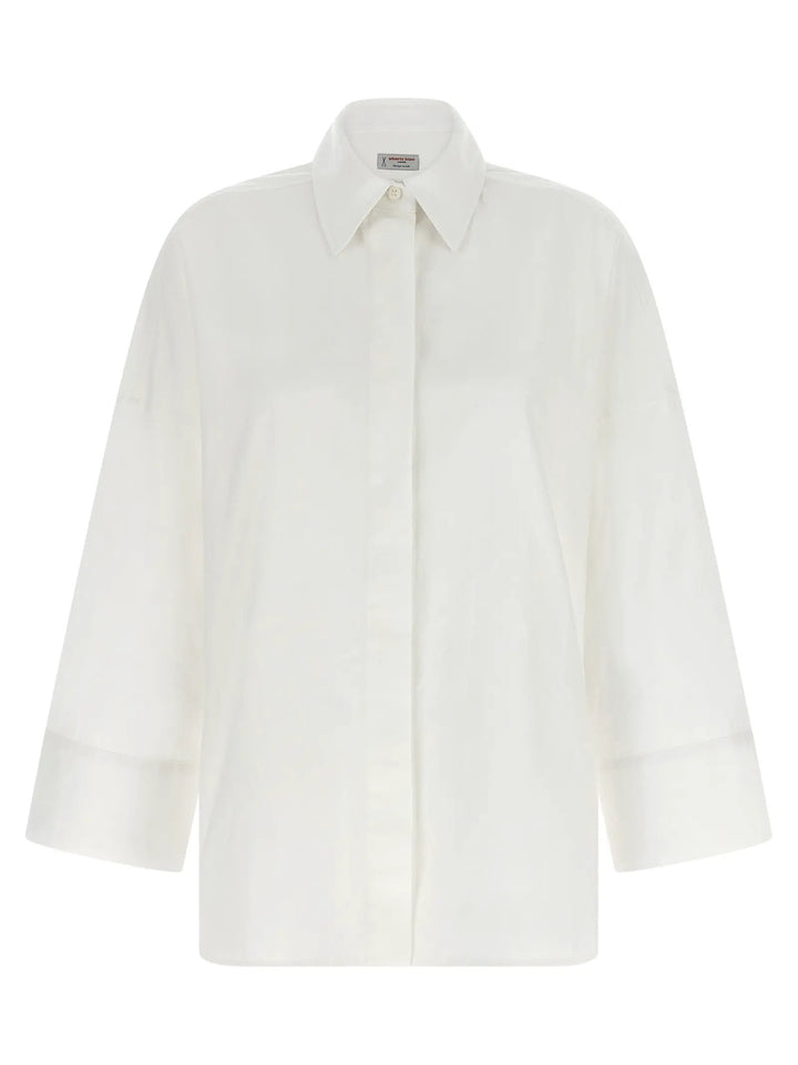 Alberto Biani White Cotton Blouse