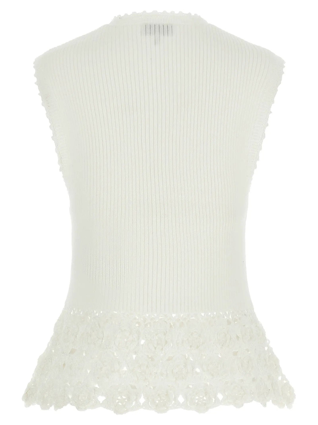 Ganni White Organic Cotton Sleeveless Jacket