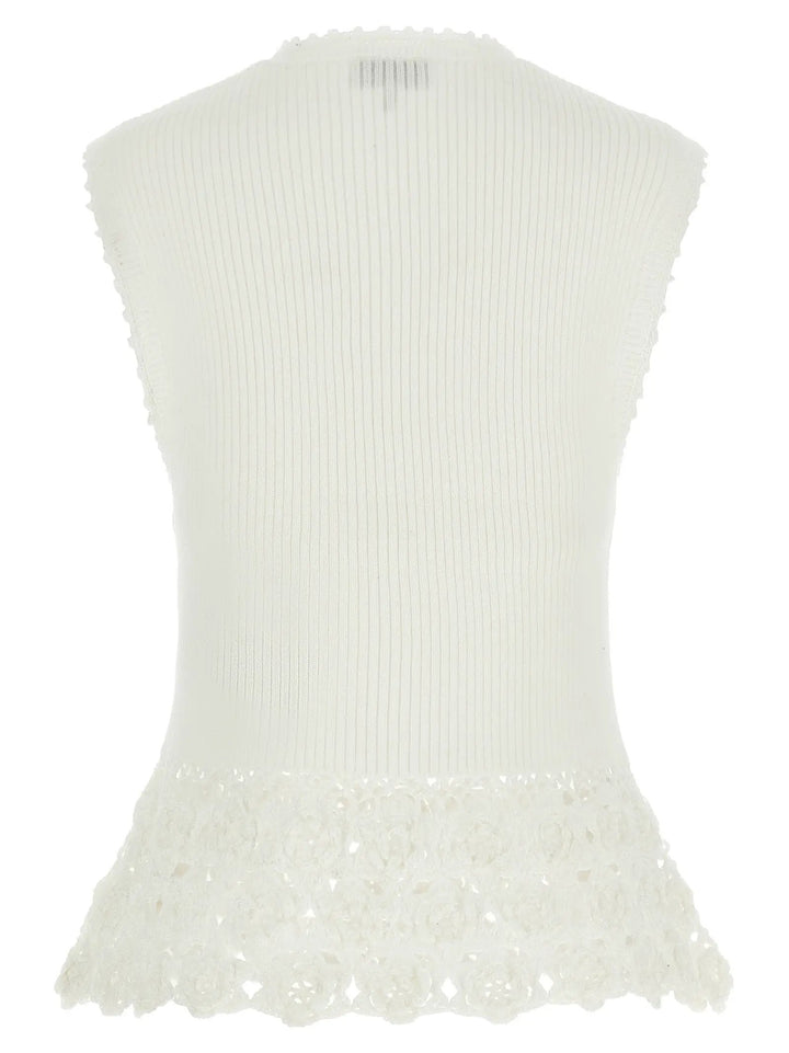 Ganni White Organic Cotton Sleeveless Jacket