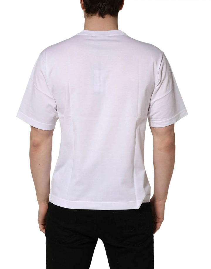 Dolce &amp; Gabbana White Metal DG Logo Cotton Short Sleeves T-shirt