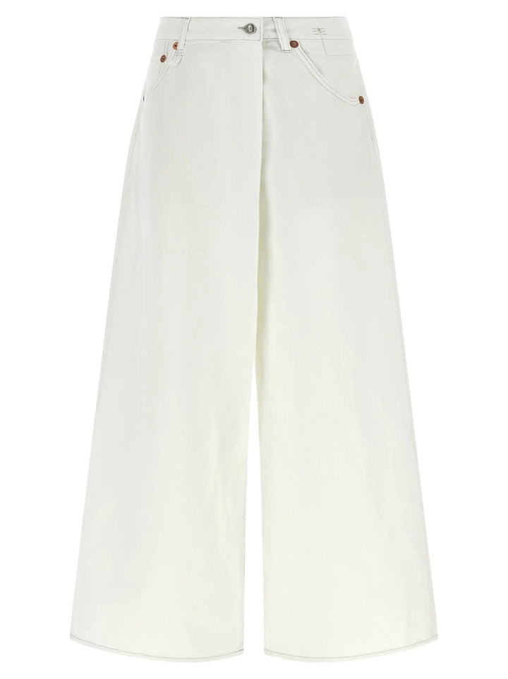 R13 White Cotton Jeans Denim
