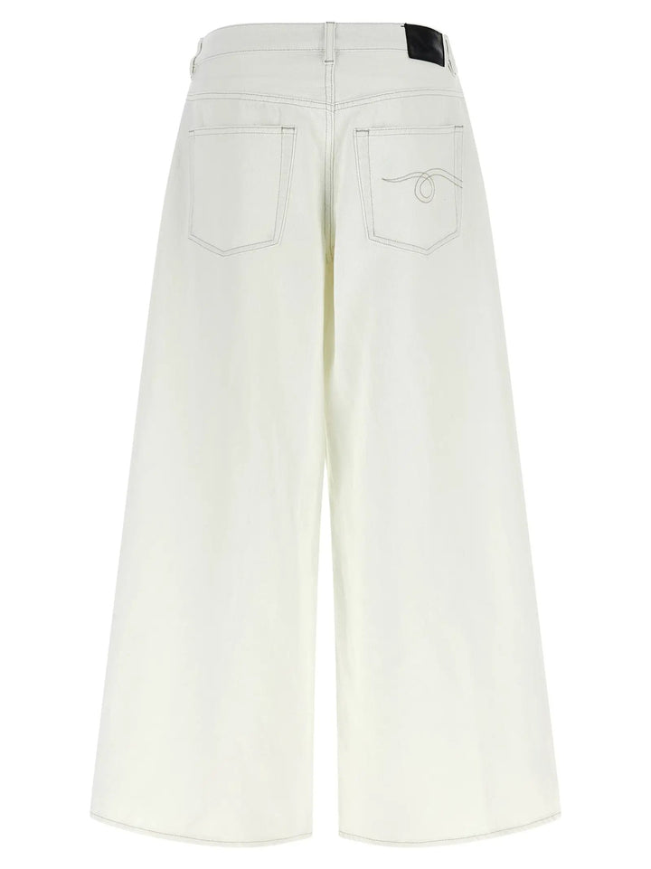 R13 White Cotton Jeans Denim