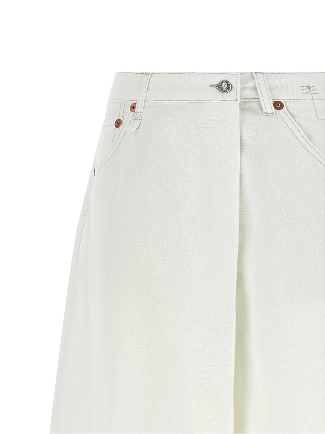 R13 White Cotton Jeans Denim