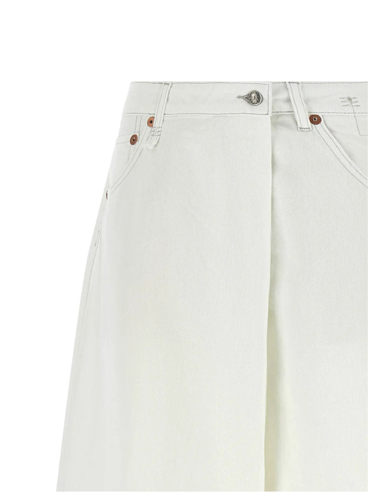 R13 White Cotton Jeans Denim