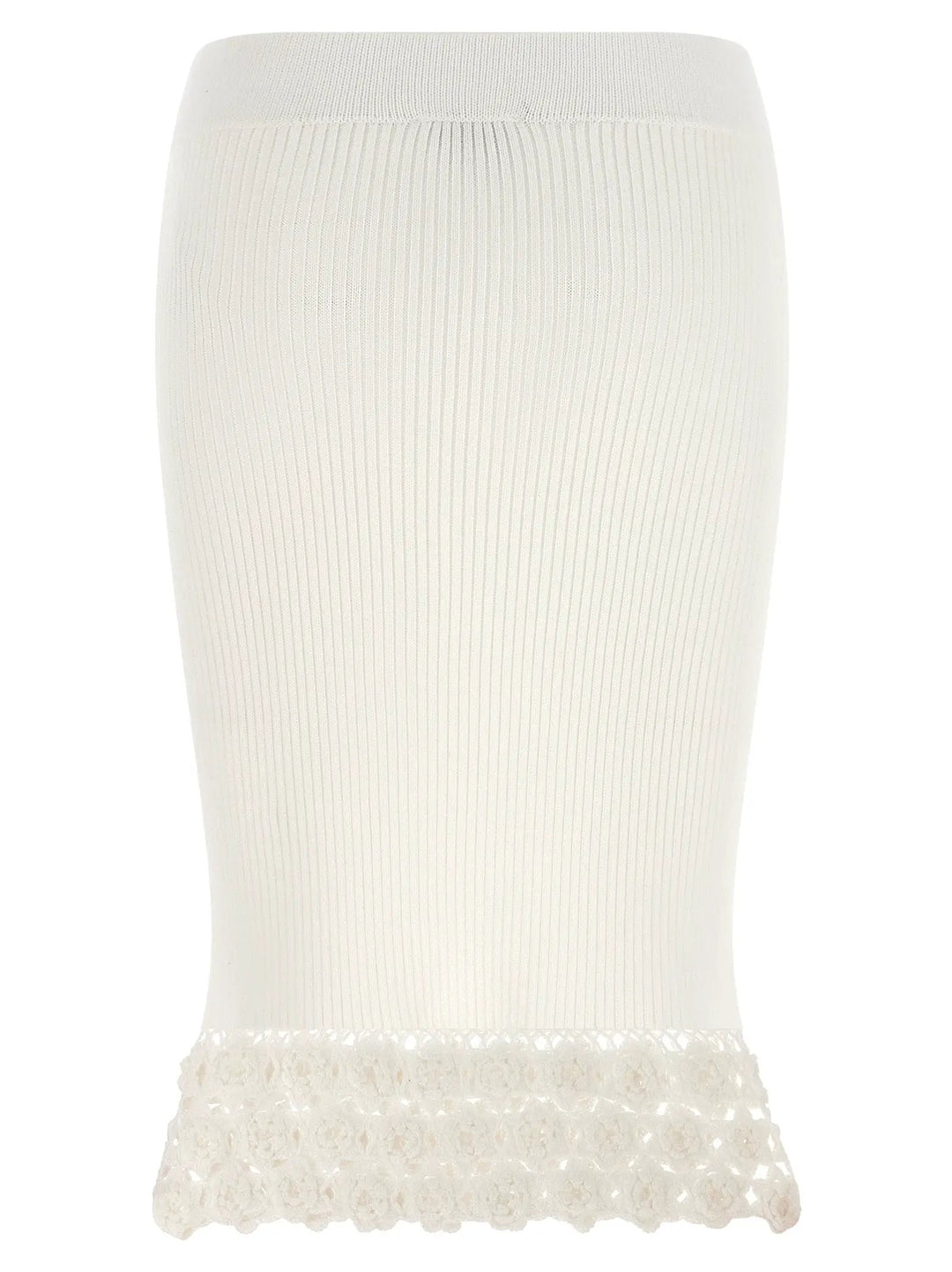 Ganni White Organic Cotton Midi Skirt
