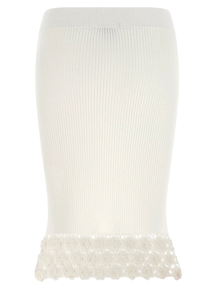 Ganni White Organic Cotton Midi Skirt
