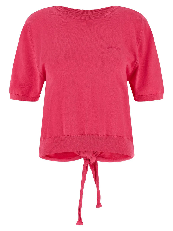 Ganni Fuchsia Organic Cotton Cardigan