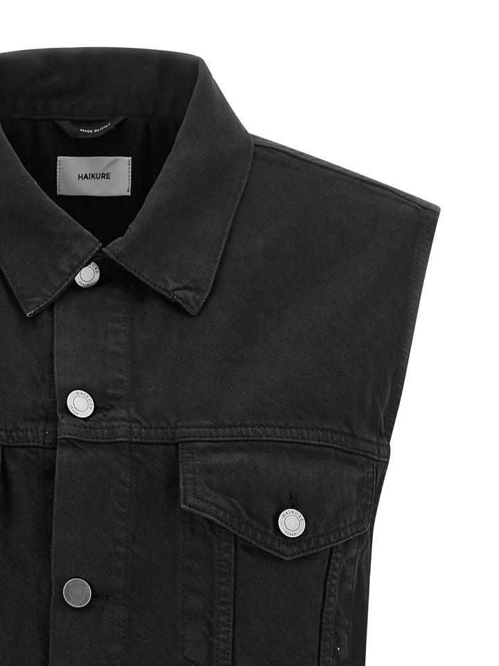 Haikure Sample Sale | Haikure Black Cotton Sleeveless Jacket - | Designer outlet