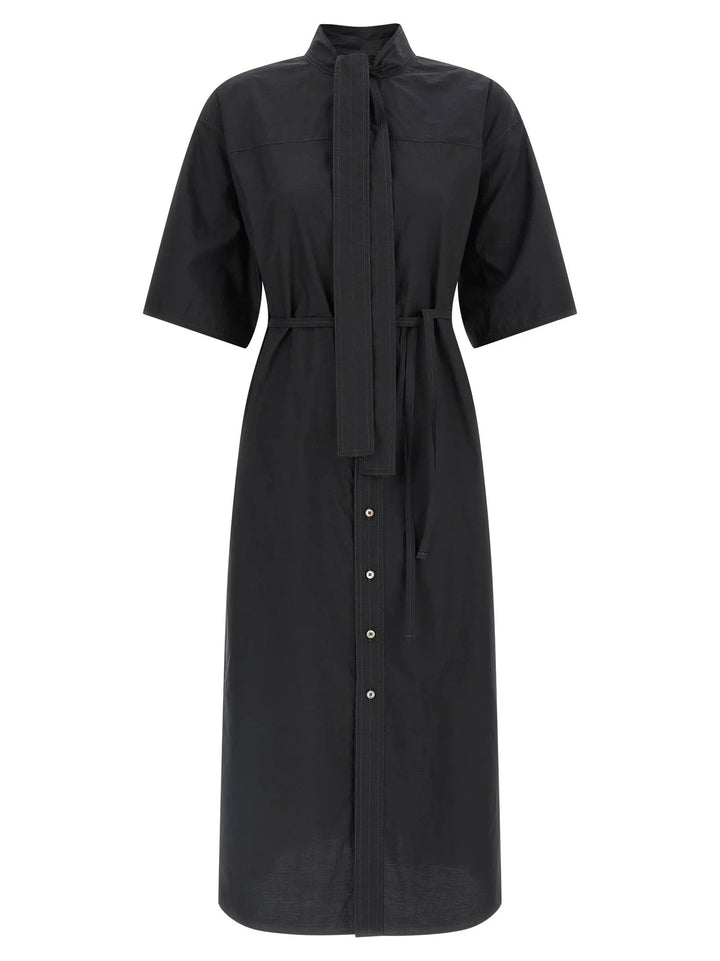 Lemaire Black Cotton Midi Dress