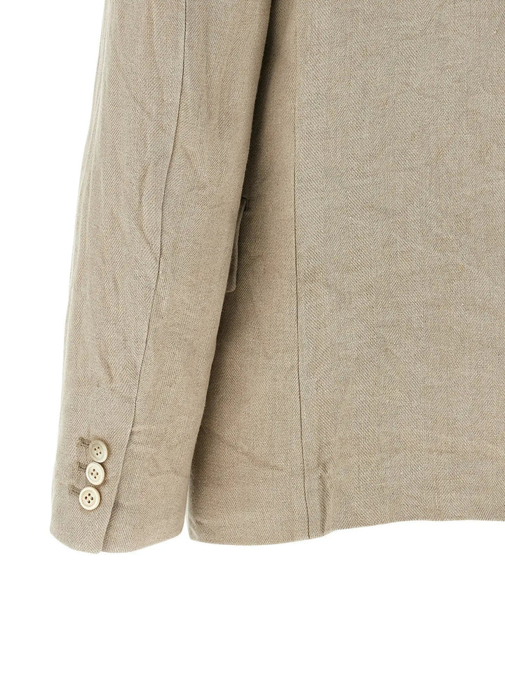 Comme Des Garçons Beige Linen Blazer