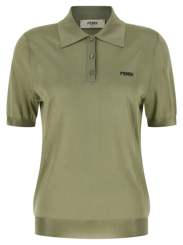 Fendi Bicolor Viscose Polo Shirt