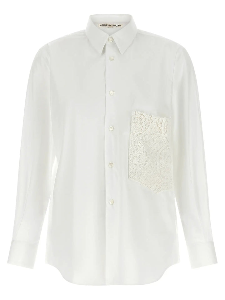 Comme Des Garçons White Cotton Blouse