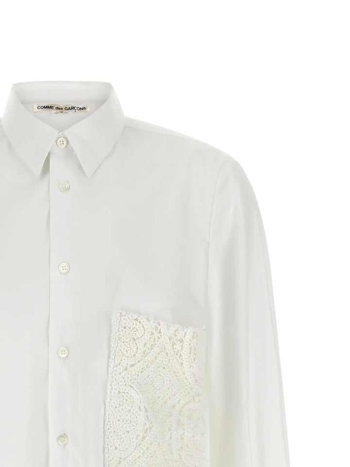 Comme Des Garçons White Cotton Blouse