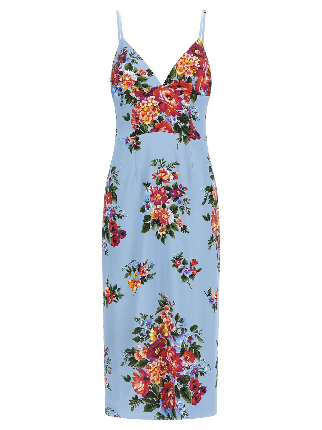 Dolce &amp; Gabbana Blue Viscose Midi Dress