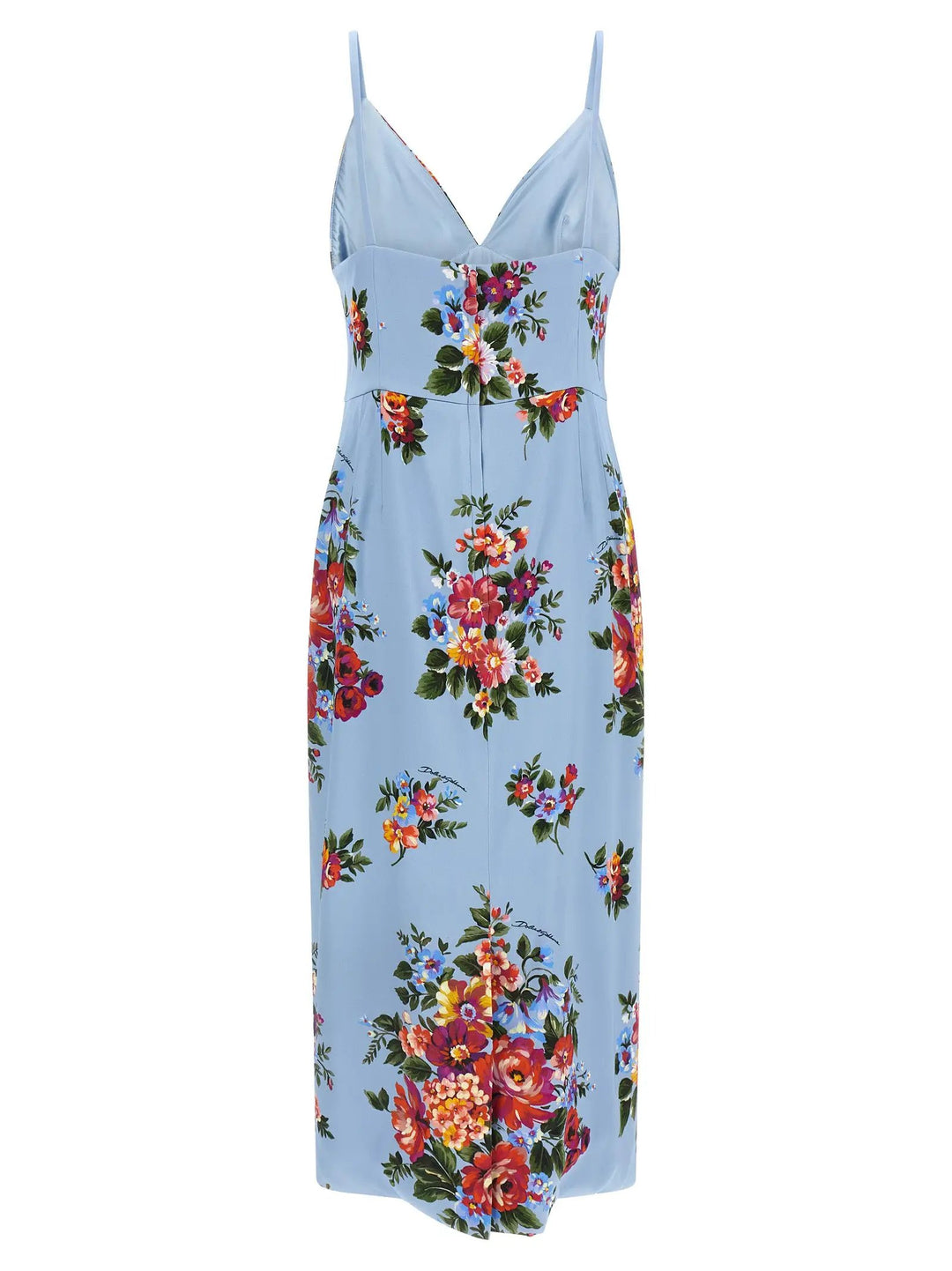 Dolce &amp; Gabbana Blue Viscose Midi Dress