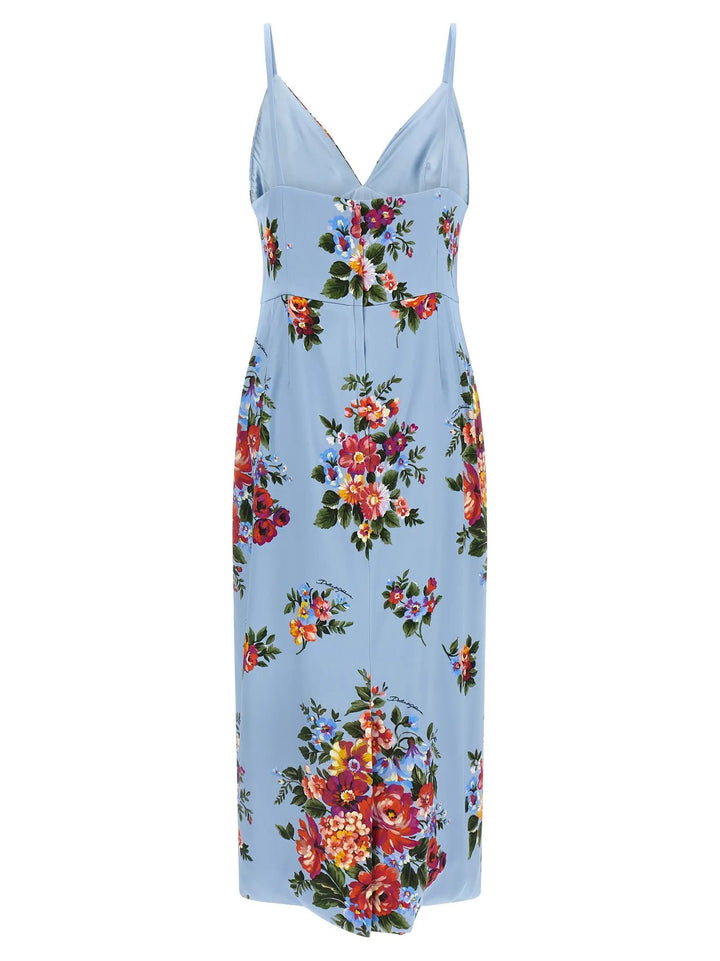 Dolce &amp; Gabbana Blue Viscose Midi Dress