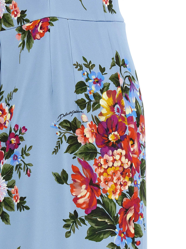 Dolce &amp; Gabbana Blue Viscose Midi Dress