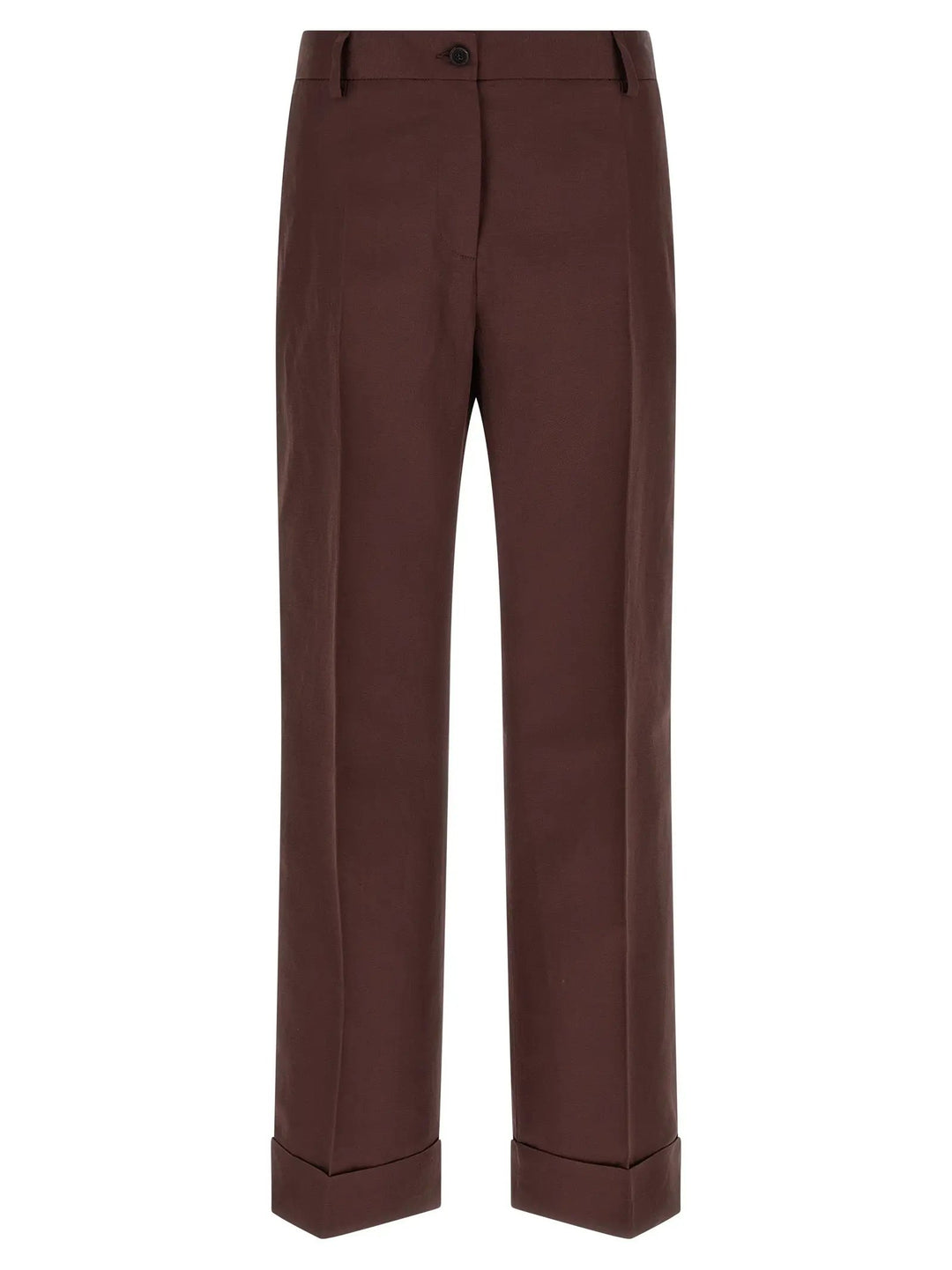 Alberto Biani Brown Viscose Casual Pants