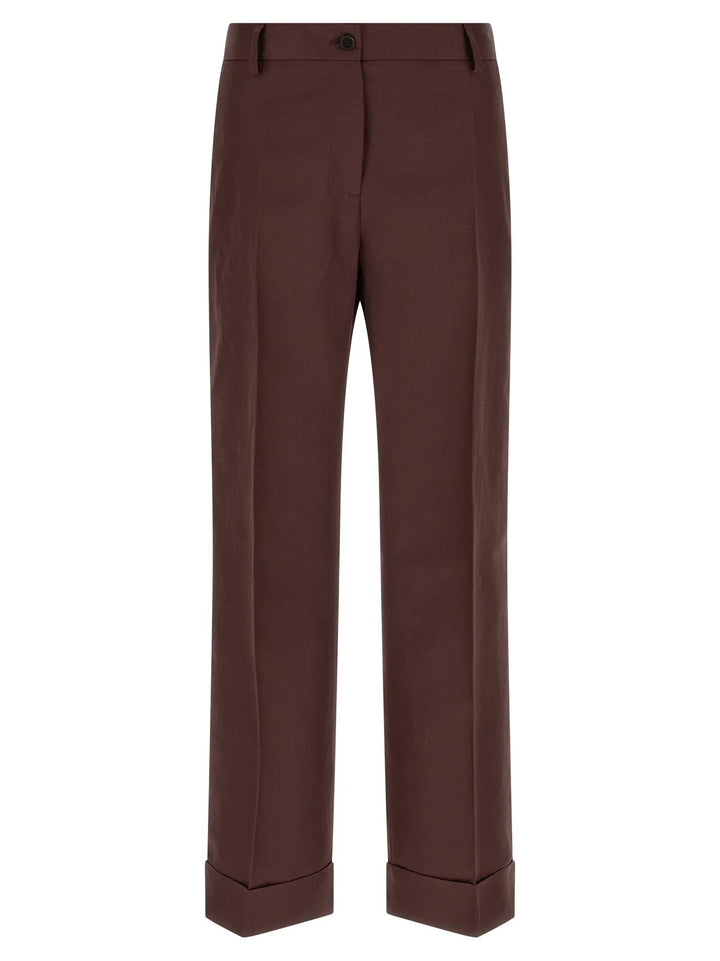 Alberto Biani Brown Viscose Casual Pants