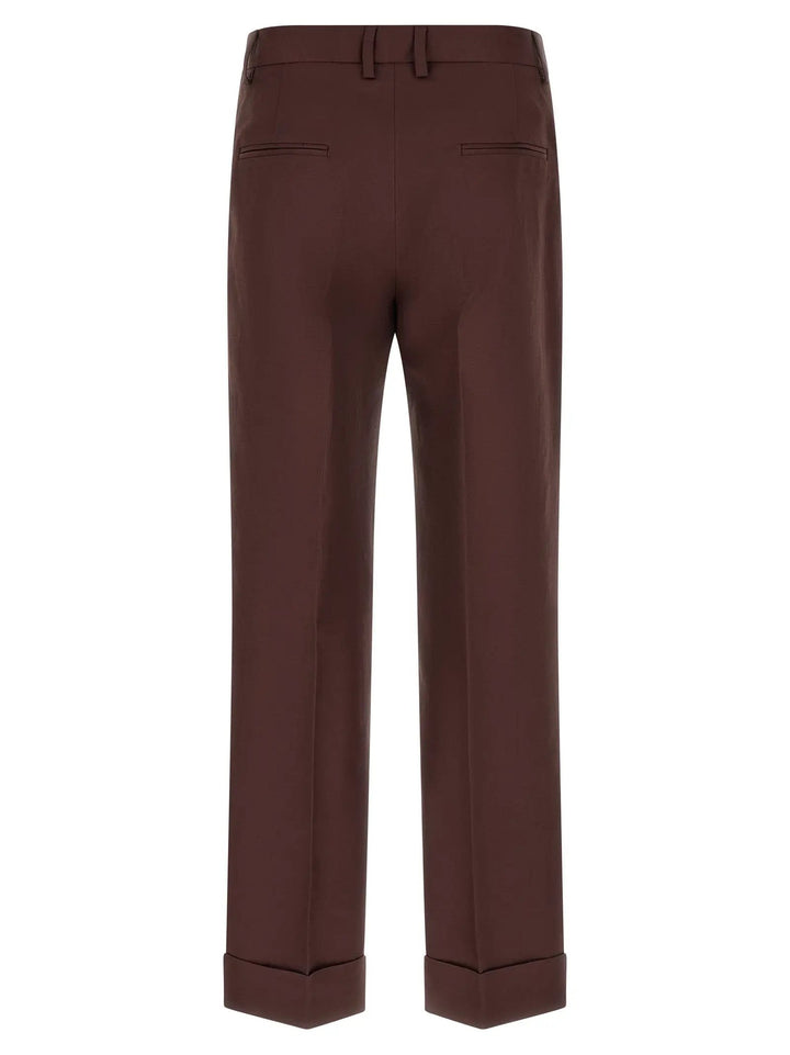 Alberto Biani Brown Viscose Casual Pants