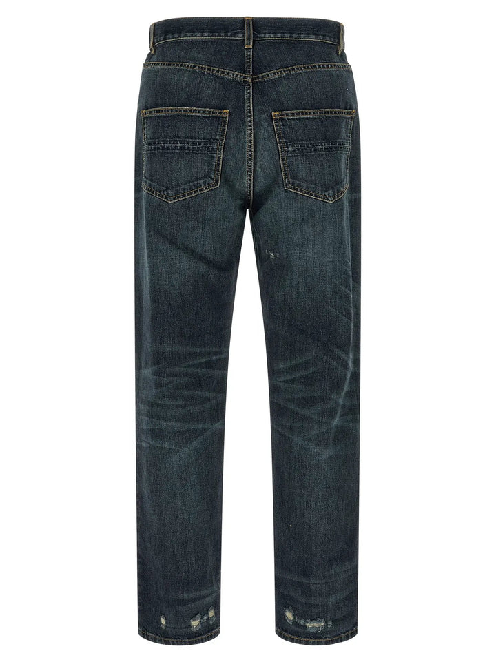 Namacheko Sample Sale | Namacheko Blue Cotton Straight-Leg Jeans - | Designer outlet