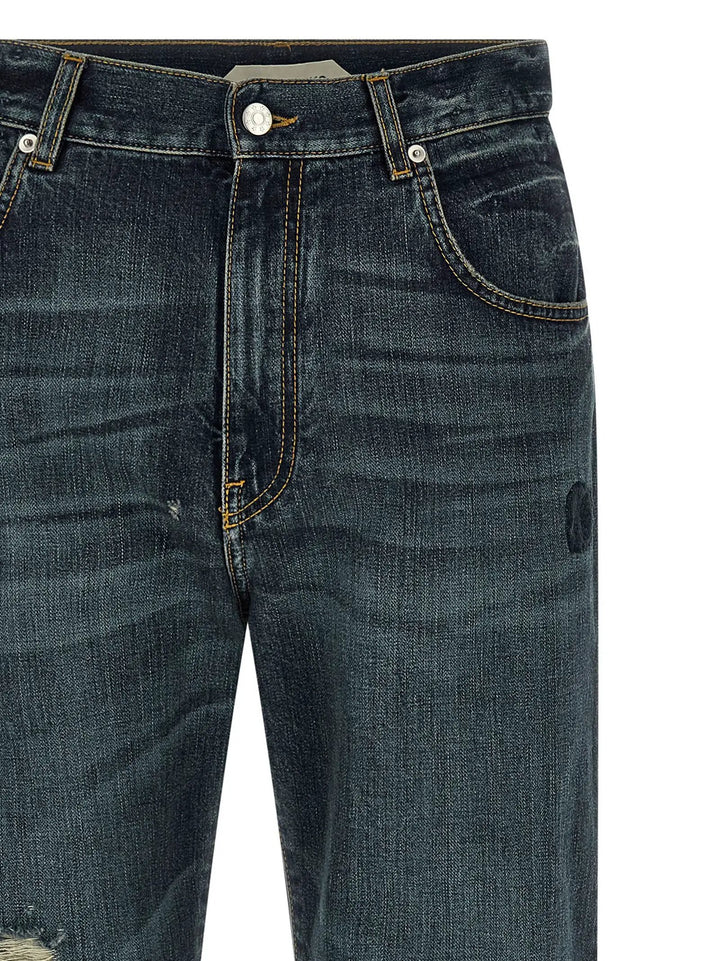 Namacheko Sample Sale | Namacheko Blue Cotton Straight-Leg Jeans - | Designer outlet