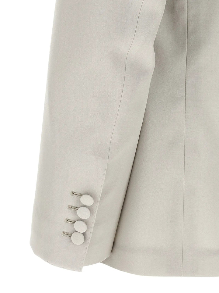 Dolce &amp; Gabbana Gray Virgin Wool Blazer