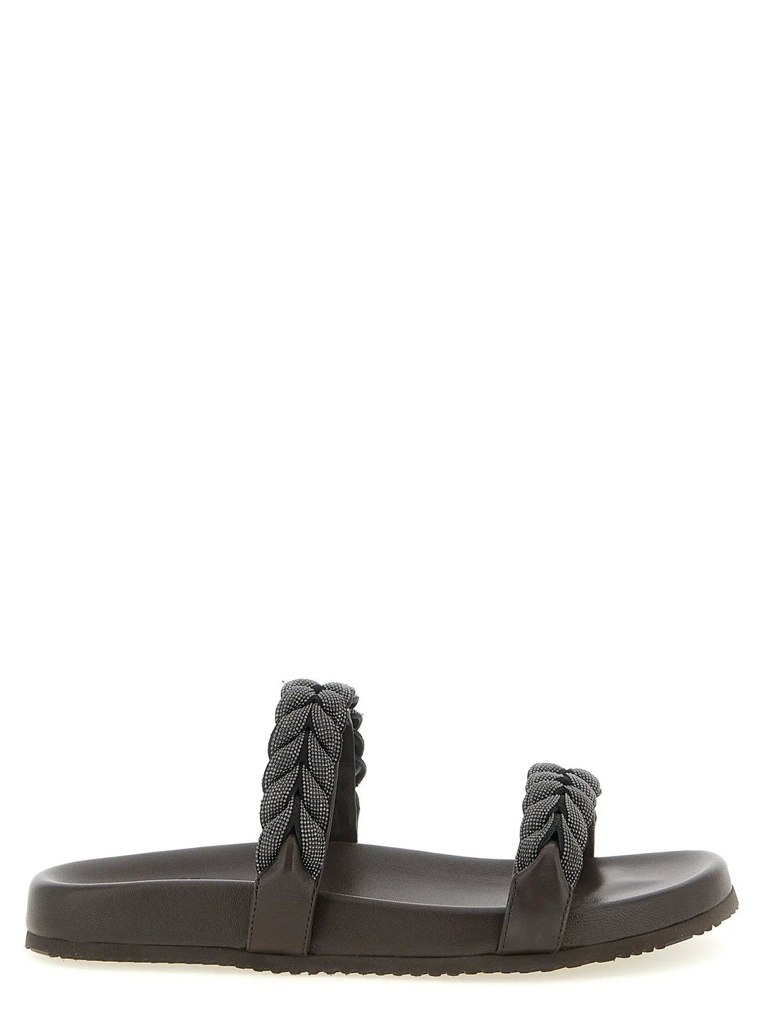 Brunello Cucinelli Brown Leather Slides
