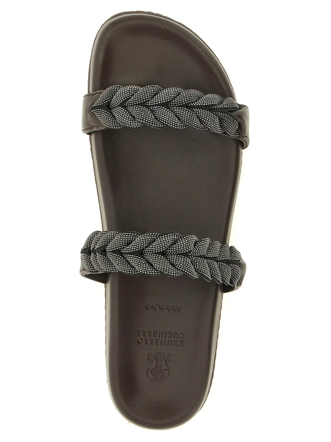 Brunello Cucinelli Brown Leather Slides