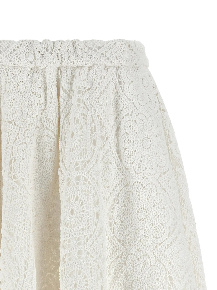 Comme Des Garçons White Cotton Midi Skirt