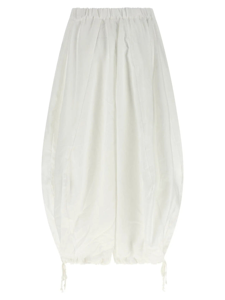 Comme Des Garçons White Polyester Casual Pants
