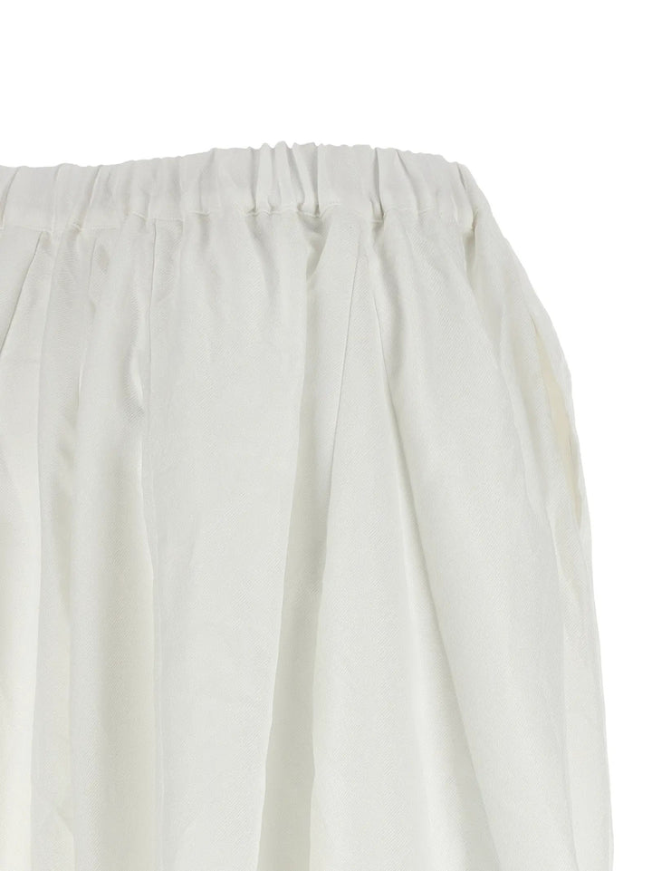 Comme Des Garçons White Polyester Casual Pants